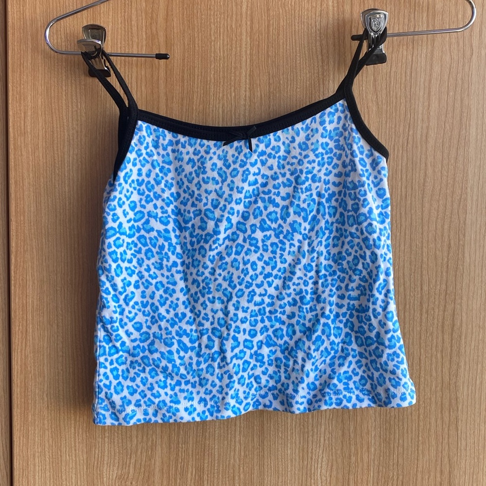 Y2K Blue Cheetah tank top